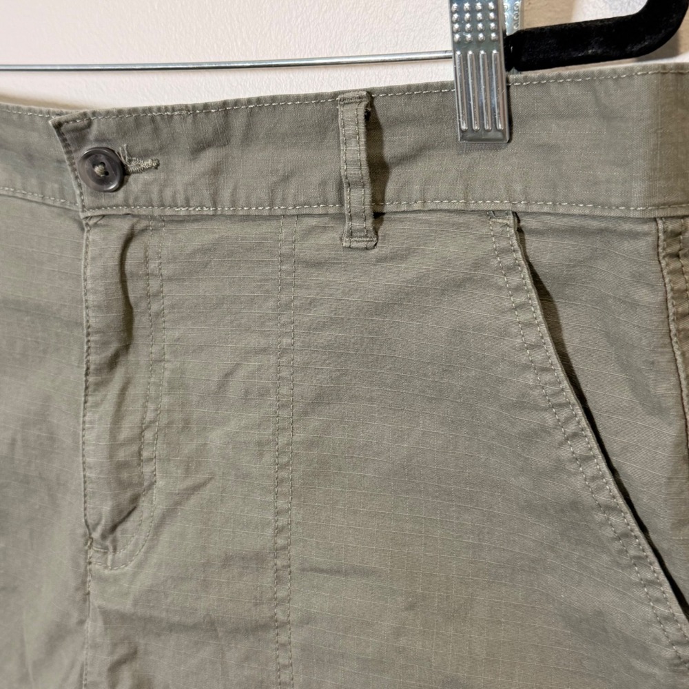 Eddie Bauer Hiking Ripstop Utility Short 5" Outdoor (12) Olive Cotton Stretch - Picture 3 of 12